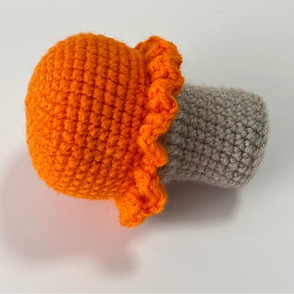 Cat Toy Handmade Catnip-stuffed Orange Ice Cream Crochet Toy